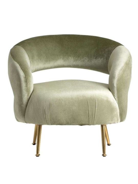 Fauteuil vert satiné design Fauteuil vert satiné design
