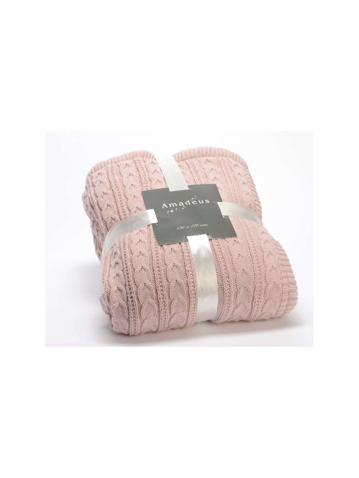 Plaid rose tricot 170*130 cm