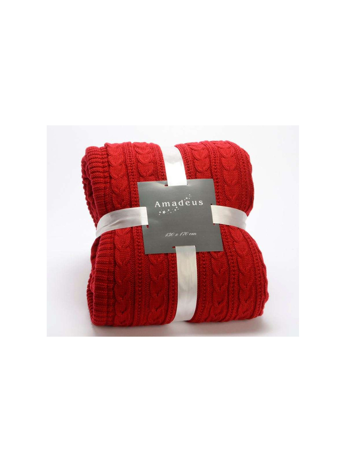 Plaid rouge tricot 170*130 cm