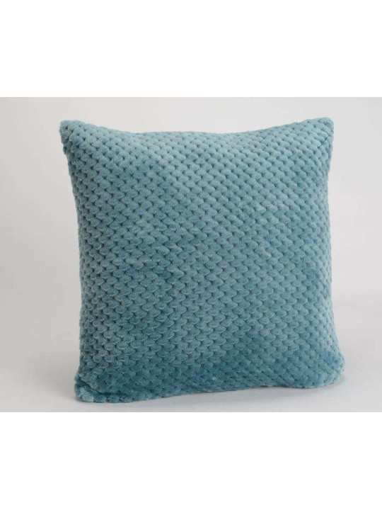 Coussin bleu canard damier par 2 