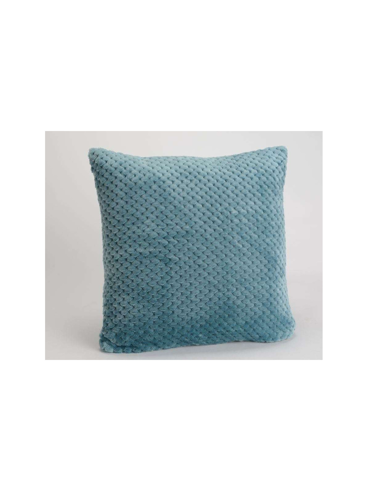 Coussin bleu canard damier par 2 
