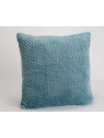 Coussin bleu canard damier par 2 
