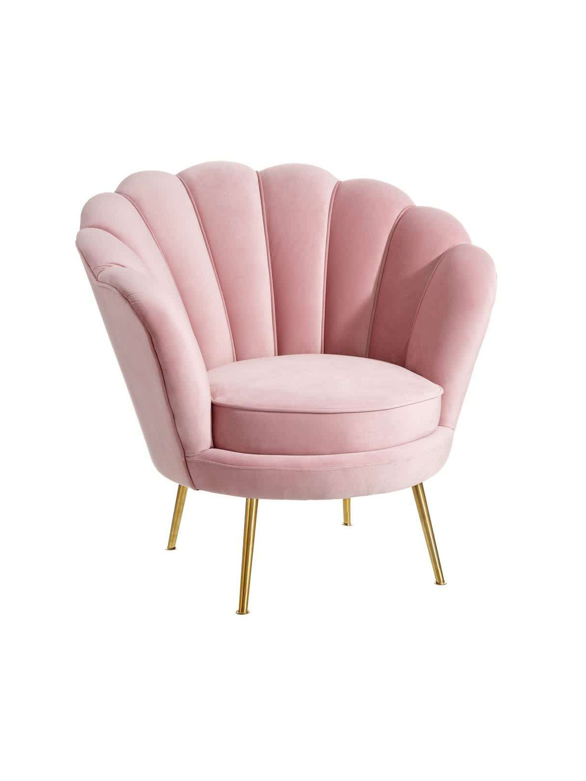 Fauteuil rose bonbon coquillage
