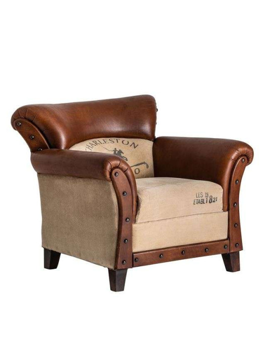 Fauteuil vintage cuir vieilli Fauteuil vintage cuir vieilli