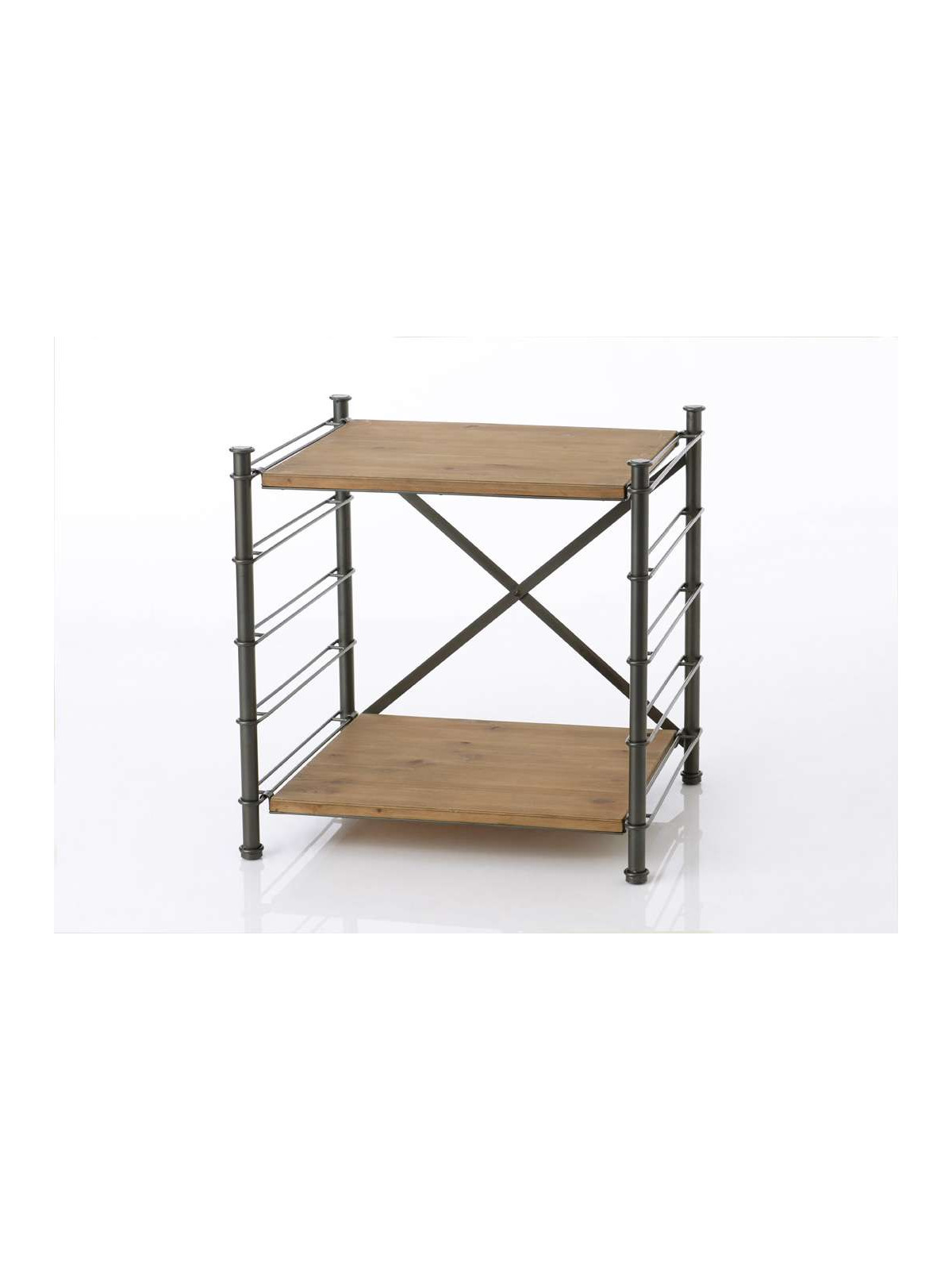 Bout de canapé modulable en métal et bois