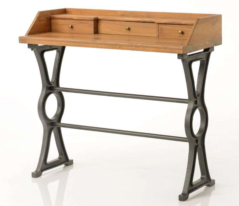 Bureau Industriel Bois Vintage Style Atelier