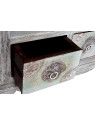 Meuble télé indien en bois blanchi sculpté Meuble télé indien en bois blanchi sculpté