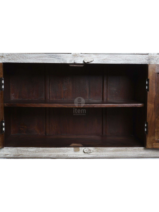 Garnd buffet indien blanchi sculpté 4 portes Garnd buffet indien blanchi sculpté 4 portes
