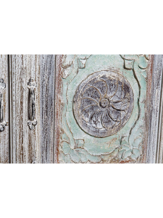 Garnd buffet indien blanchi sculpté 4 portes Garnd buffet indien blanchi sculpté 4 portes