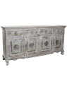 Garnd buffet indien blanchi sculpté 4 portes Garnd buffet indien blanchi sculpté 4 portes