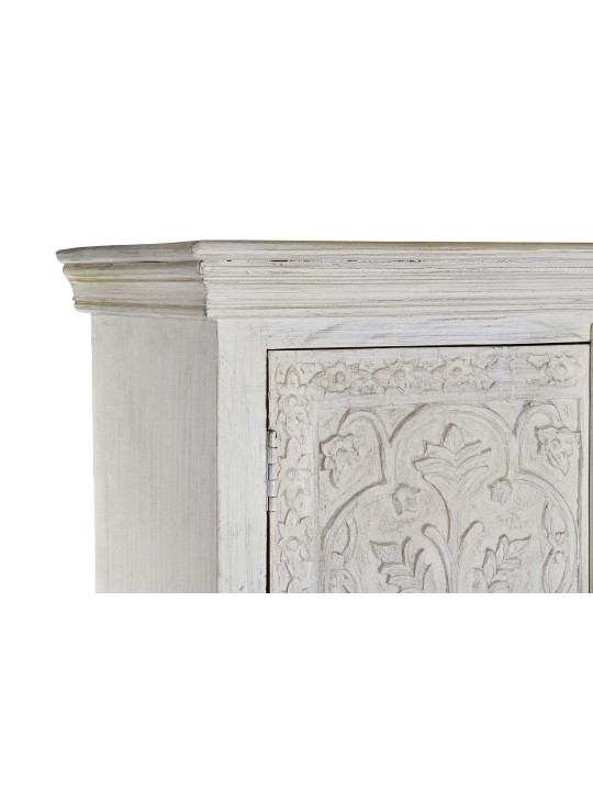 Armoire indienne sculptée blanche 2 portes Armoire indienne sculptée blanche 2 portes