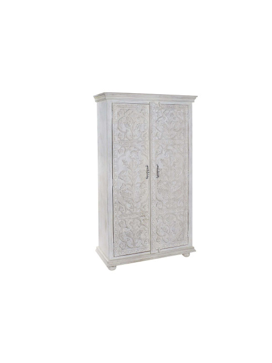 Armoire indienne sculptée blanche 2 portes Armoire indienne sculptée blanche 2 portes