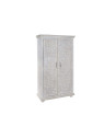 Armoire indienne sculptée blanche 2 portes Armoire indienne sculptée blanche 2 portes