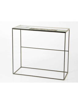 Console plateau verres composés et métal