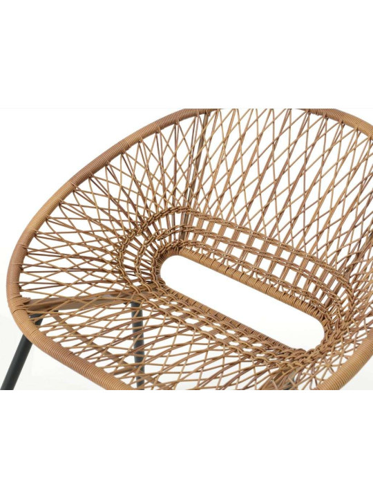 Fauteuil corbeille corde aspect rotin