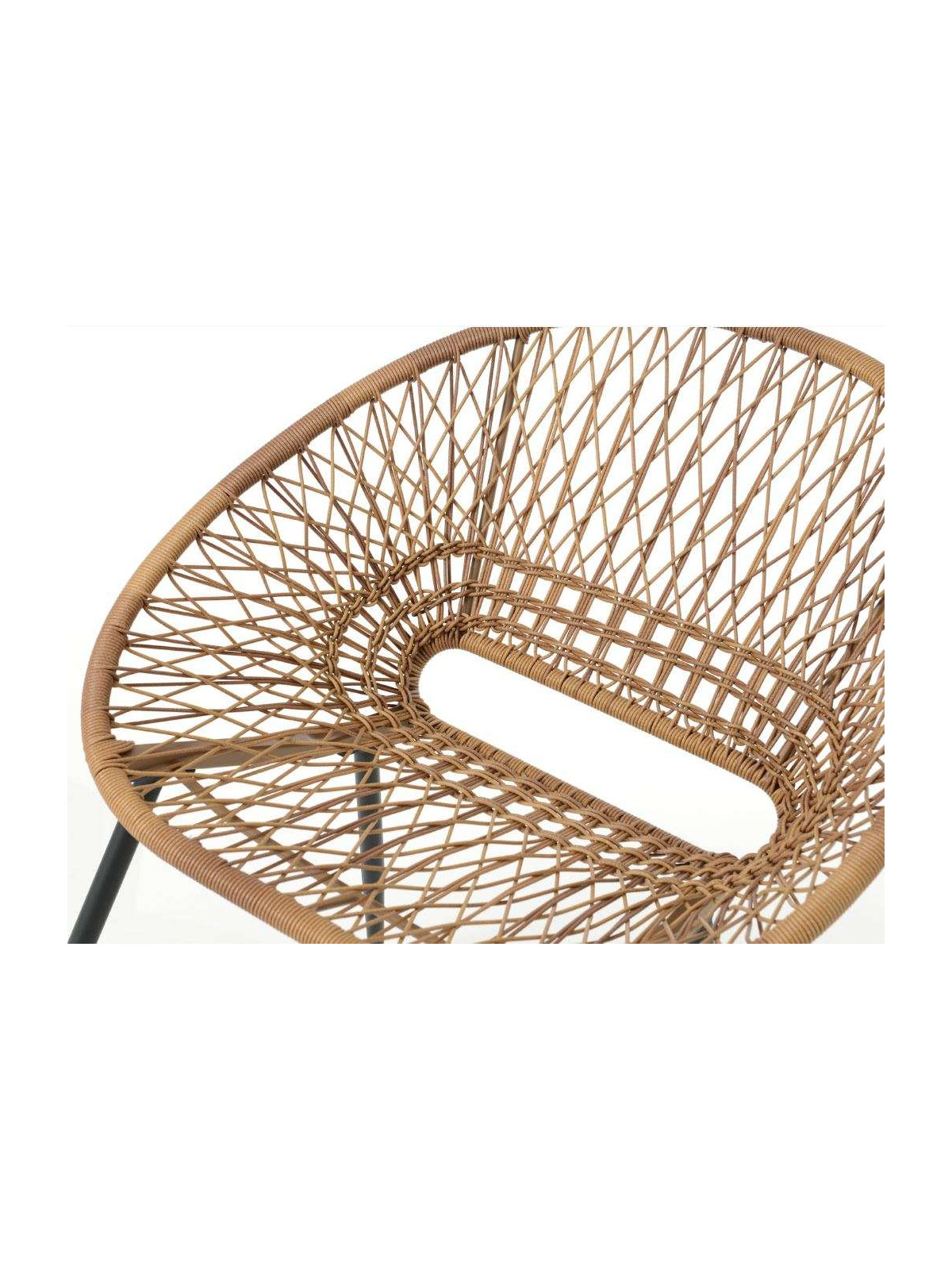 Fauteuil corbeille corde aspect rotin
