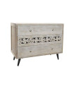 Commode sculptée bois cérusé 100 cm Commode sculptée bois cérusé 100 cm