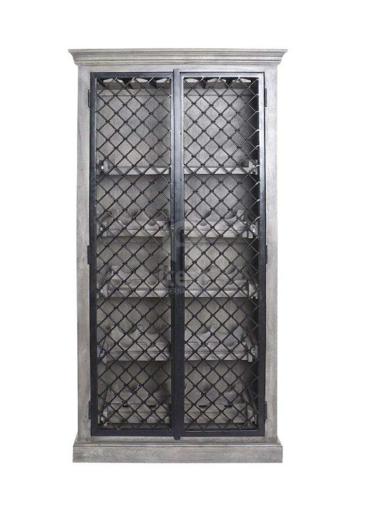 Armoire à bouteilles bois et métal Armoire à bouteilles bois et métal