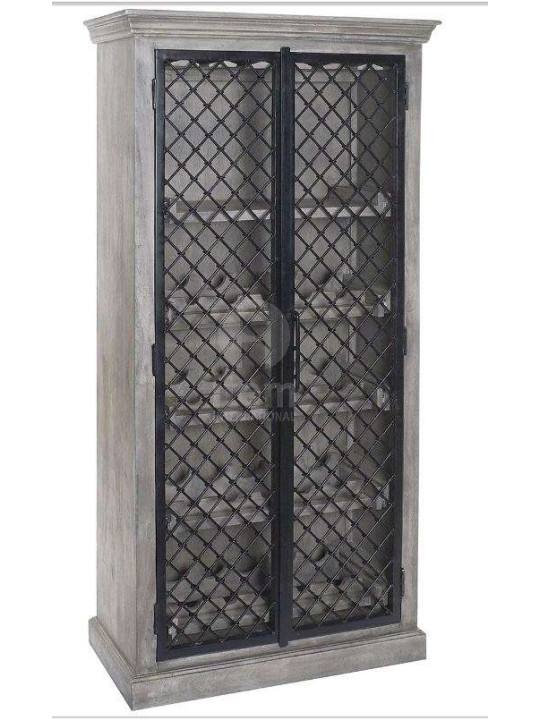 Armoire à bouteilles bois et métal Armoire à bouteilles bois et métal