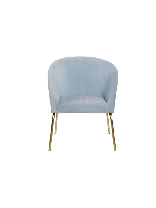 Fauteuil bleu ciel velours
