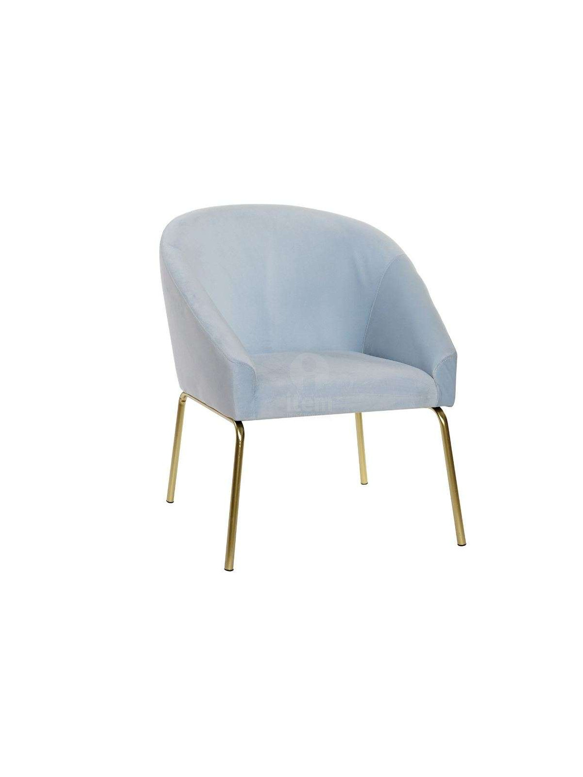 Fauteuil bleu ciel velours