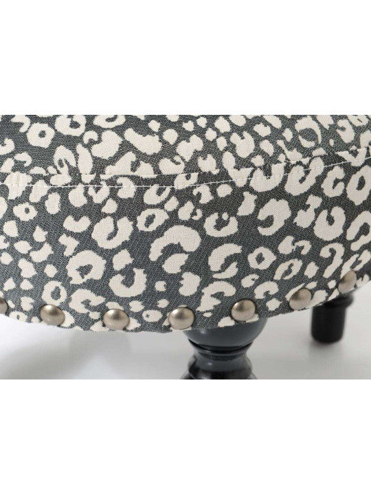 Pouf rond moucheté fond noir Amadeus