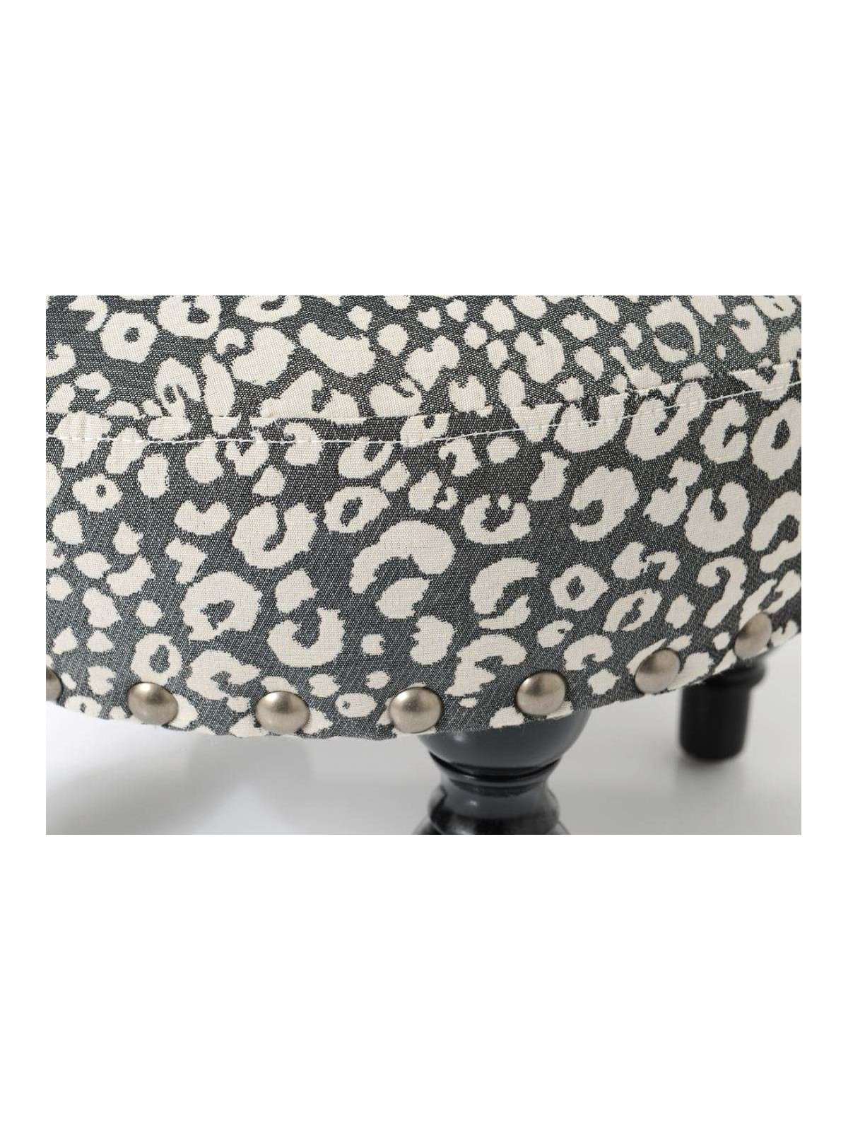 Pouf rond moucheté fond noir Amadeus