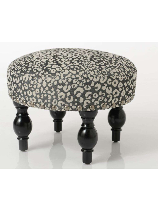 Pouf rond moucheté fond noir Amadeus