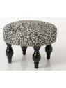 Pouf rond moucheté fond noir Amadeus