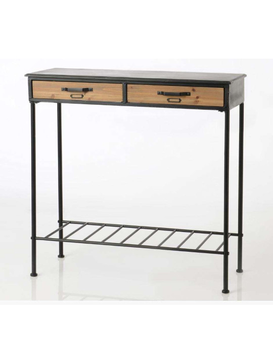Petite console métal et bois industrielle Lois