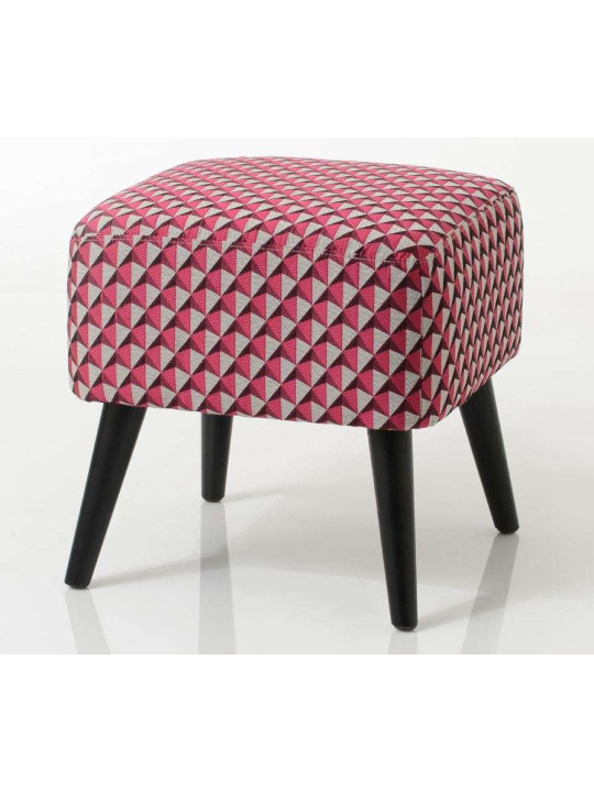 Tabouret rose et gris tapissé Amadeus