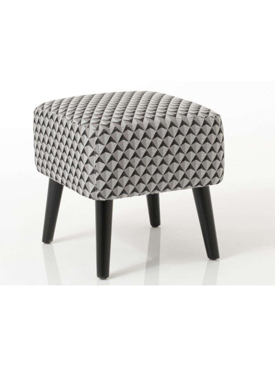 Tabouret noir et gris tapissé Amadeus