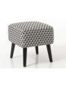 Tabouret noir et gris tapissé Amadeus