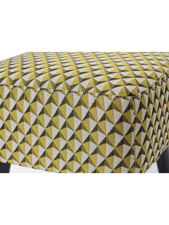 Tabouret jaune et gris tapissé Amadeus
