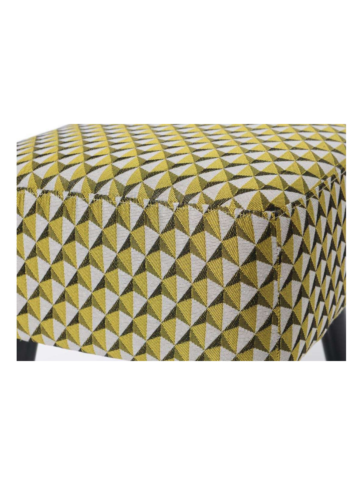 Tabouret jaune et gris tapissé Amadeus
