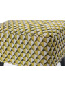 Tabouret jaune et gris tapissé Amadeus
