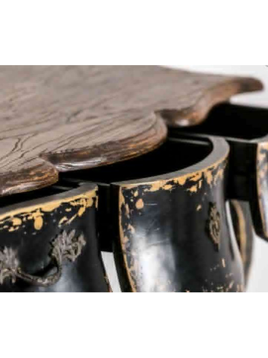 Console baroque noire vieillie Vical Home Console baroque noire vieillie Vical Home