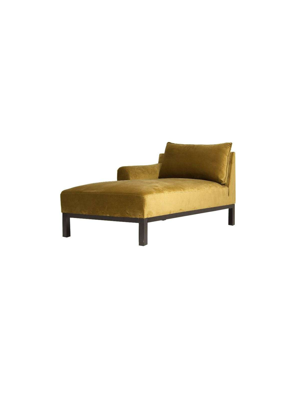 Chaise longue méridienne ocre doré
