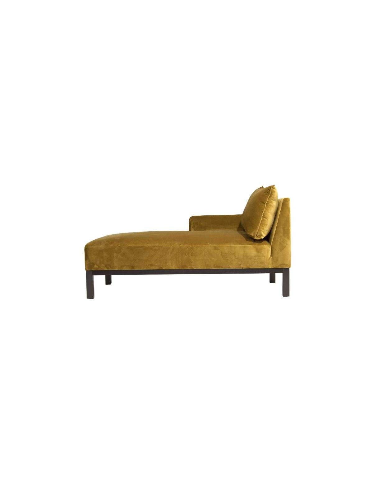 Chaise longue méridienne ocre doré