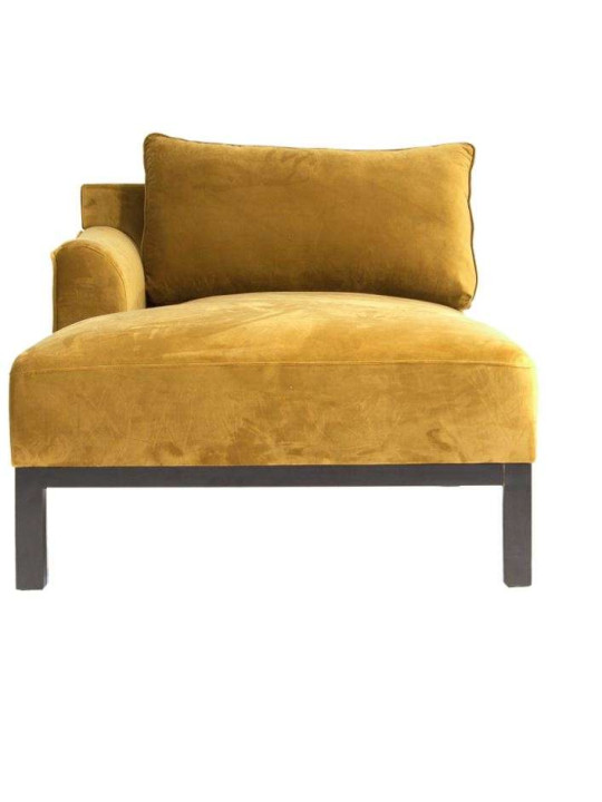 Chaise longue méridienne ocre doré