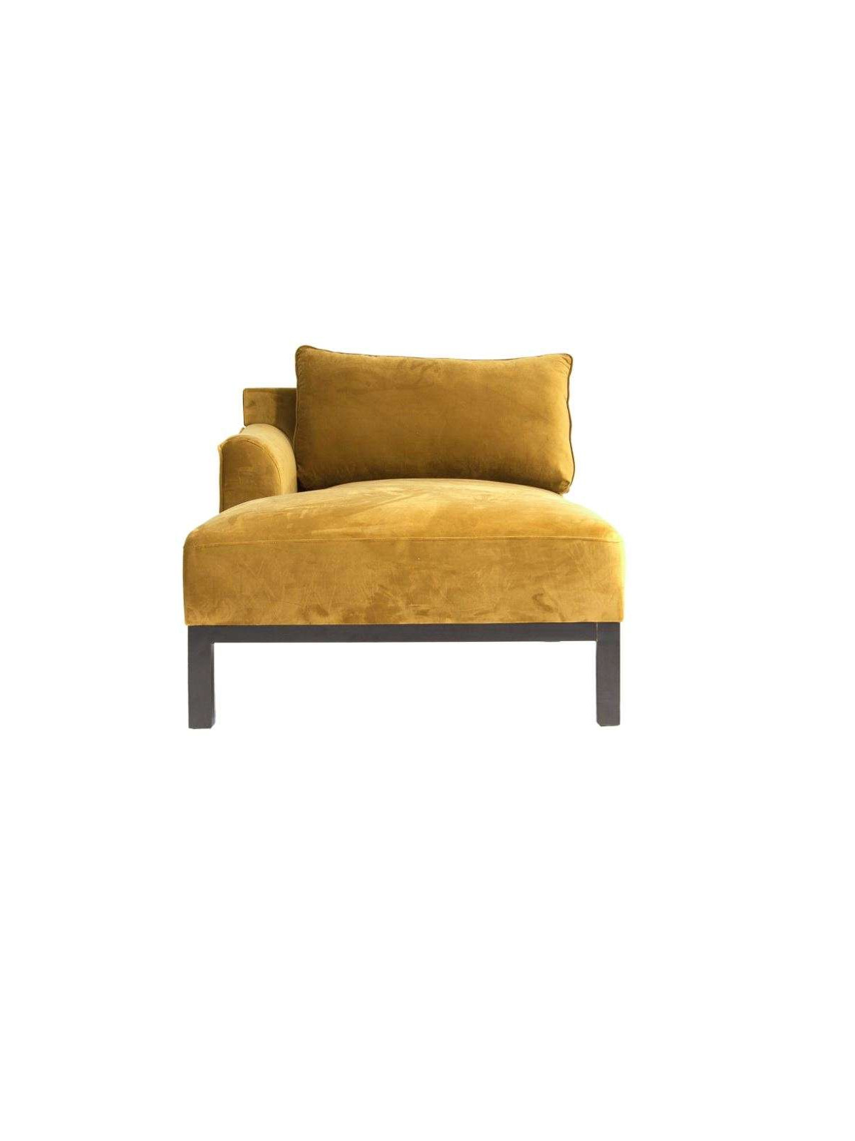 Chaise longue méridienne ocre doré