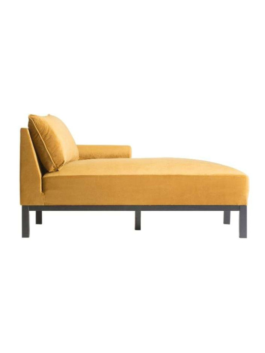 Chaise longue méridienne ocre dorée droit Chaise longue méridienne ocre dorée droit
