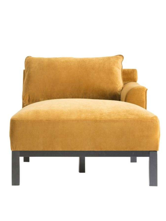 Chaise longue méridienne ocre dorée droit Chaise longue méridienne ocre dorée droit