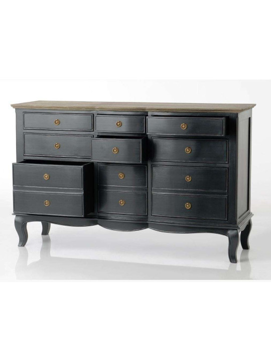 Commode grise 9 tiroirs Maddy