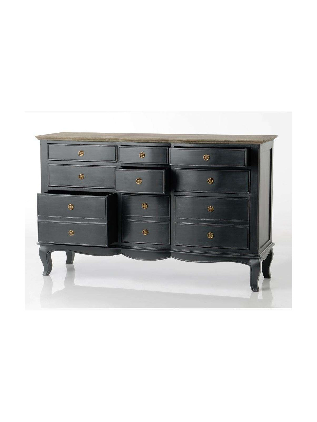 Commode grise 9 tiroirs Maddy