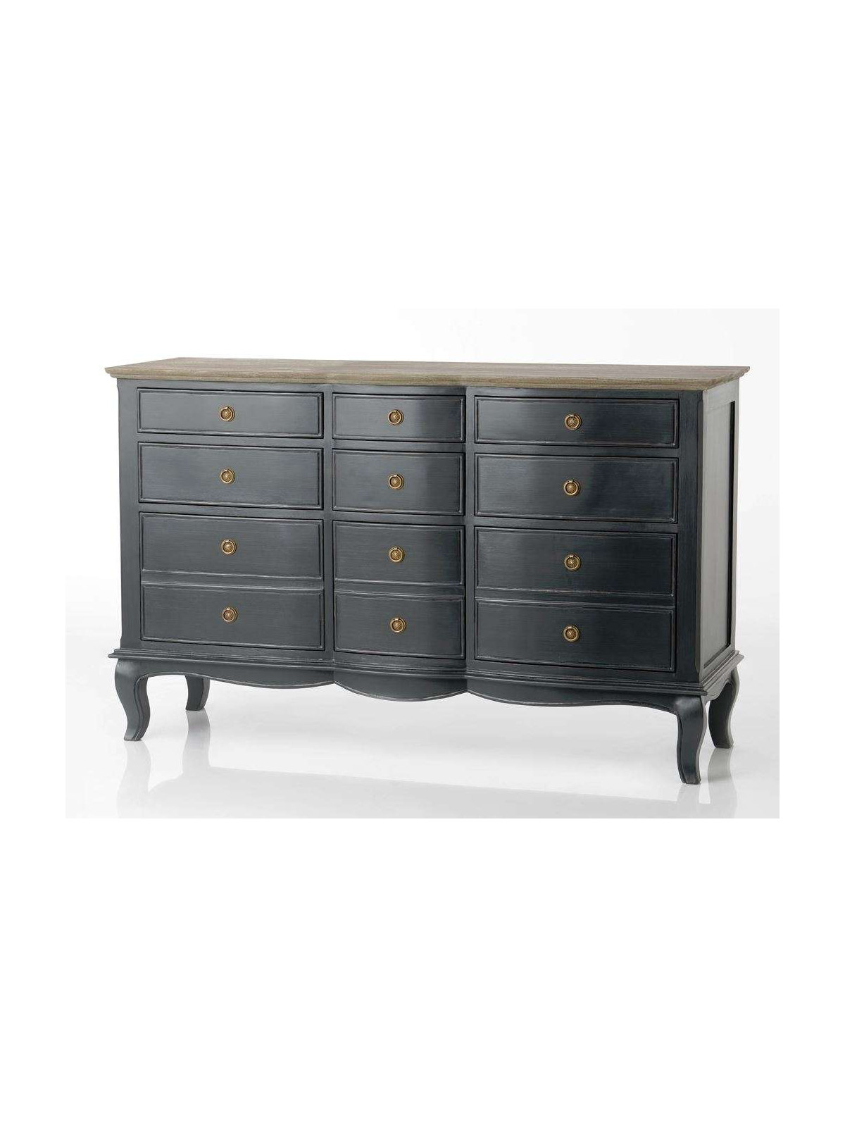 Commode grise 9 tiroirs Maddy