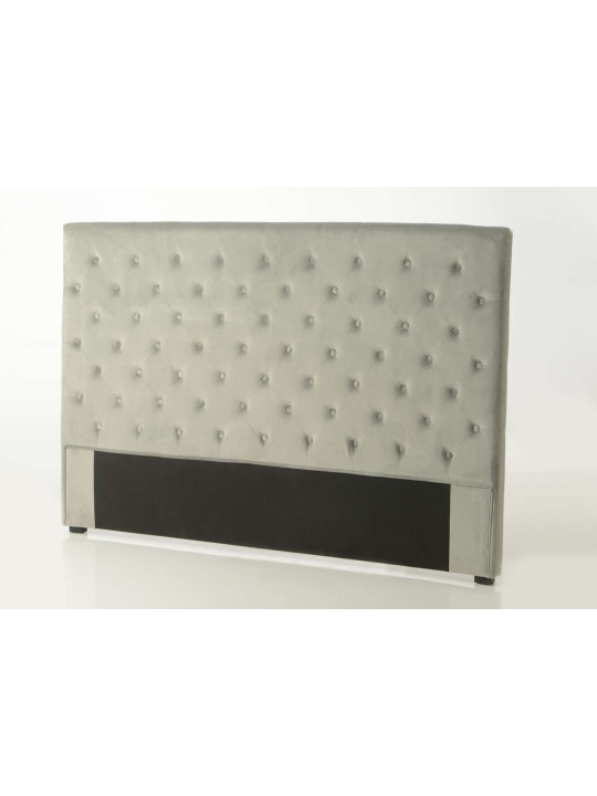 Tête de lit 180 cm gris capitonnée