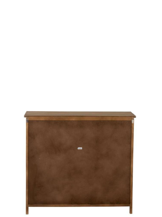Armoire 12 Tiroirs Metal Blanc et Bois Naturel