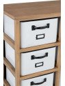 Armoire 12 Tiroirs Metal Blanc et Bois Naturel