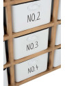 Armoire 12 Tiroirs Metal Blanc et Bois Naturel